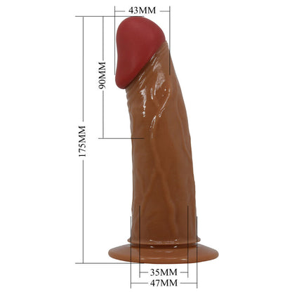 PRETTY LOVE - STARKS ARNÉS BRIEFS DILDO VIBRACIÓN MULTIVELOCIDAD 17,5 CM MARRÓN CLARO