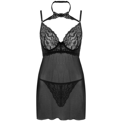 LIVCO CORSETTI FASHION - BINELLA CONJUNTO BABYDOLL + TANGA NEGRO