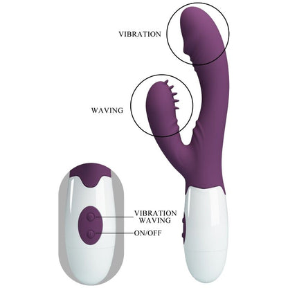 PRETTY LOVE - VIBRADOR ANDRE RABBIT Y ESTIMULADOR DEL PUNTO G MORADO