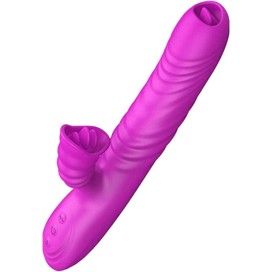 ARMONY - ANGELIA VIBRADOR MULTIFUNCIÓN DOBLE LENGUA EFECTO CALOR VIOLETA