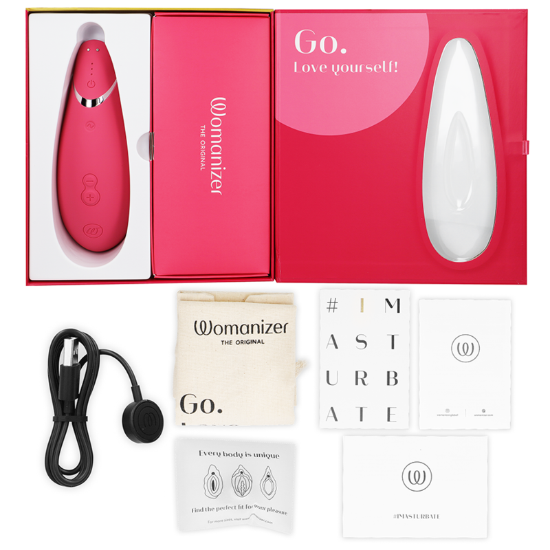 WOMANIZER - PREMIUM 2 CLITORAL STIMULATOR RASPBERRY