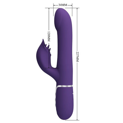 PRETTY LOVE - ZALIN RABBIT VIBRATOR PEARLS 4 IN 1 PURPLE