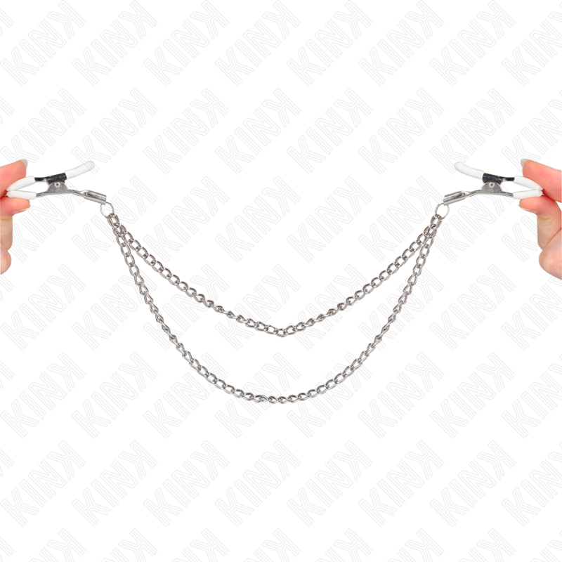 KINK - NIPPLE CLAMPS WITH 2 THIN CHAINS SILVER 20/23 CM