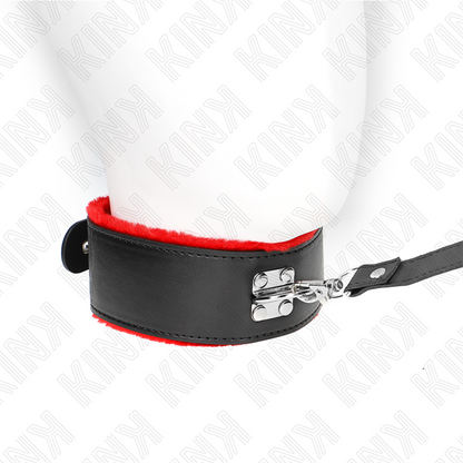 KINK - COLLAR CON CINTURÓN 116 CM CON CORREA DE CUERO ROJO AJUSTABLE 40-48 CM X 6 CM