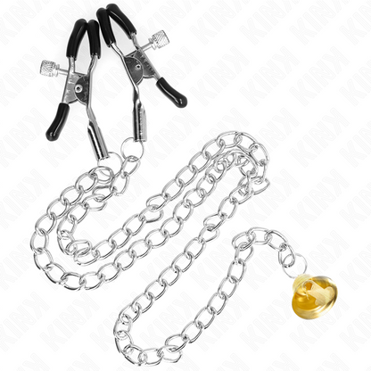 KINK - PINZAS PARA PEZONES CON CADENA Y COLGANTE DE CUERNO 30 CM