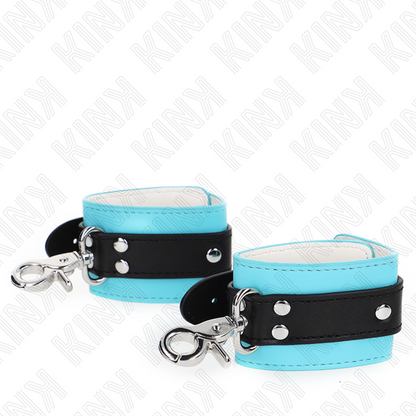 KINK - RESTRICCIONES DE MUÑECAS CON BLOQUEO PREMIUM NEGRAS/AZULES AJUSTABLES 21-28 CM X 5,5 CM