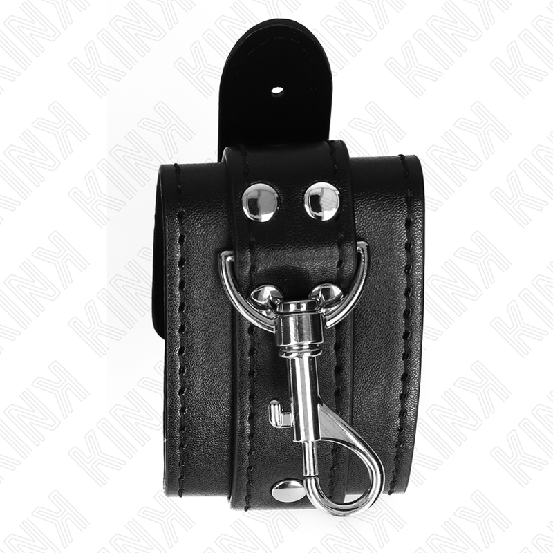 KINK - RESTRICCIONES DE MUÑECA CON BLOQUEO PARA CALABOZO NEGRO AJUSTABLE 21-28 CM X 5,5 CM