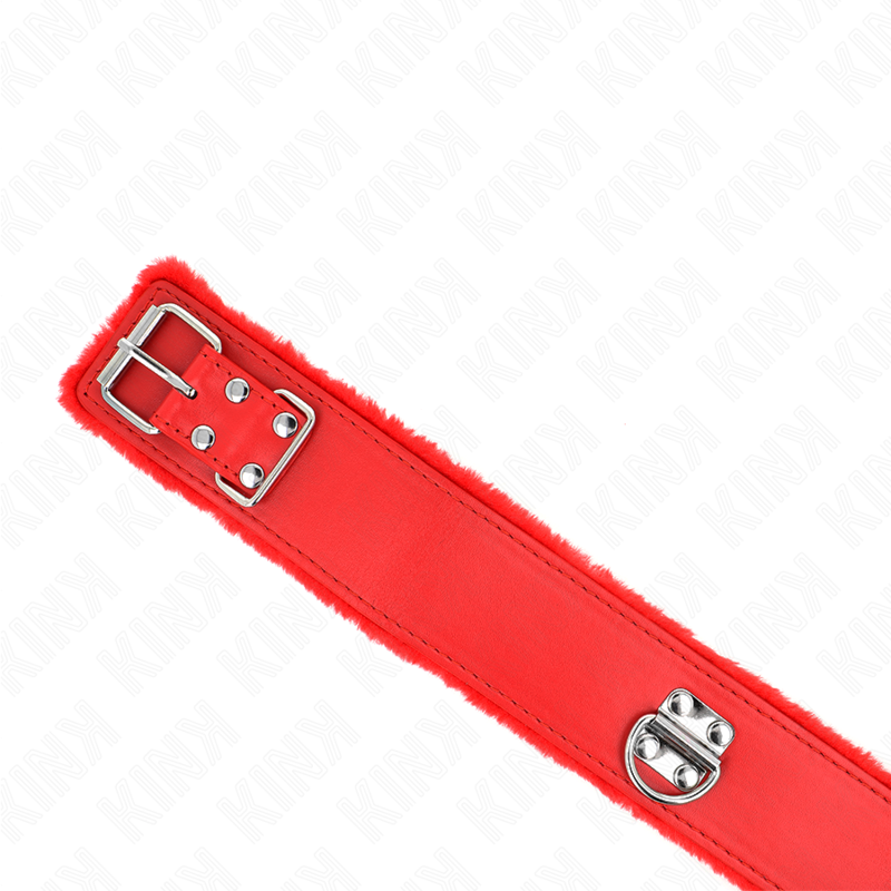 KINK - COLLAR CON CORREA 116 CM CON TAPONES PLATA MODELO 4 ROJO AJUSTABLE 40-48 CM X 6 CM