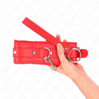 KINK - COLLAR CON CORREA 65 CM CON RESTRICCIONES ROJO 36-42 CM X 5,5 CM