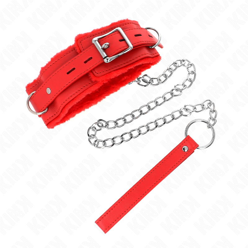 KINK - COLLAR CON CORREA 65 CM CON RESTRICCIONES ROJO 36-42 CM X 5,5 CM