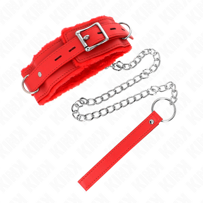 KINK - COLLAR CON CORREA 65 CM CON RESTRICCIONES ROJO 36-42 CM X 5,5 CM