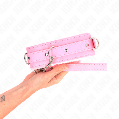 KINK - COLLAR WITH LEASH 65 CM WITH RESTRICTIONS PINK 36-42 CM X 5.5 CM