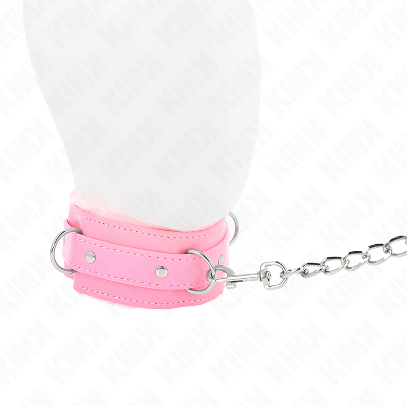 KINK - COLLAR WITH LEASH 65 CM WITH RESTRICTIONS PINK 36-42 CM X 5.5 CM