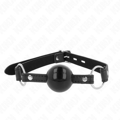 KINK - MORDAZA TPE BOLA 4 CM CON CIERRE NEGRO 60 x 2 CM