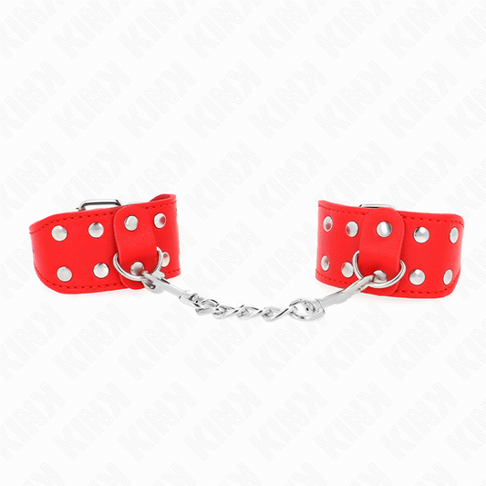 KINK - PULSERAS CON DOBLE LINEA DE TACHUELAS AJUSTABLES ROJAS