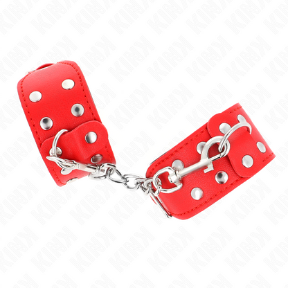 KINK - PULSERAS CON DOBLE LINEA DE TACHUELAS AJUSTABLES ROJAS