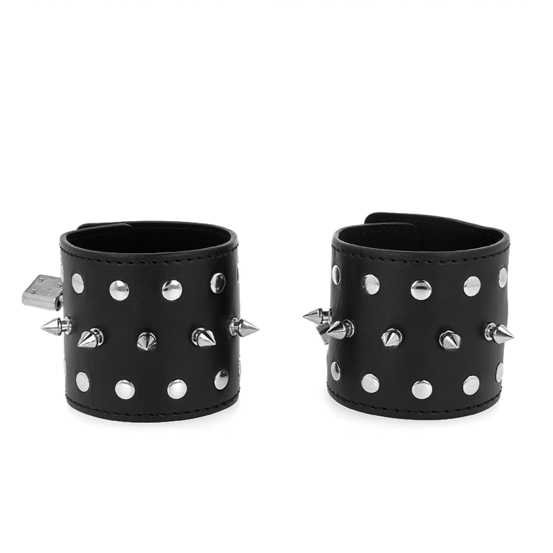 KINK - RESTRICCIONES DE MUÑECAS PUNK CON PINCHOS 25 X 6 CM