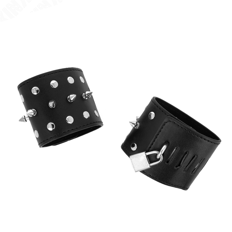 KINK - RESTRICCIONES DE MUÑECAS PUNK CON PINCHOS 25 X 6 CM