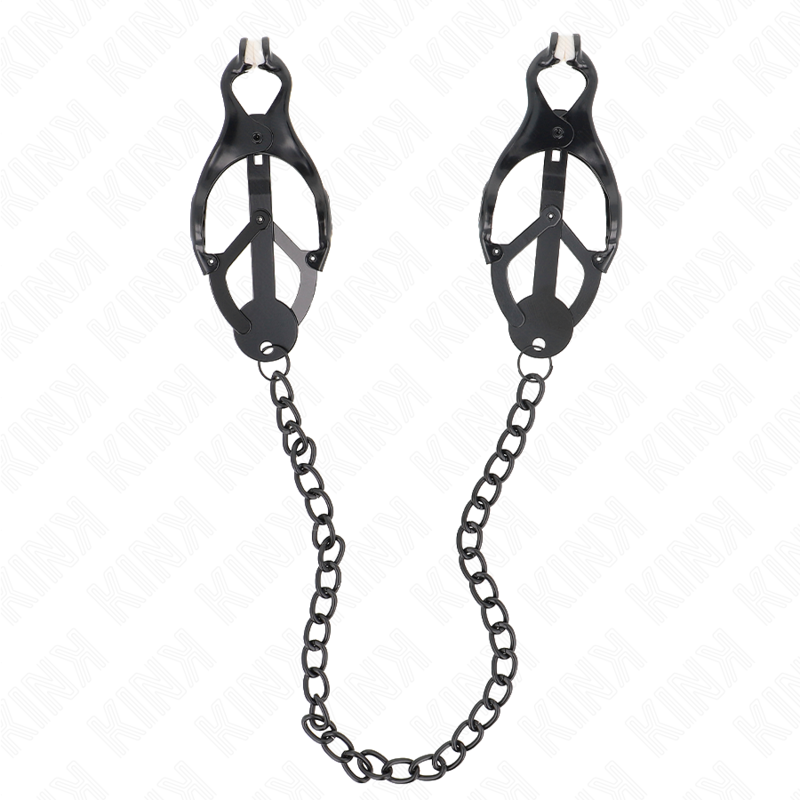 KINK - JAPANESE CLOVER NIPPLE CLAMPS WITH CHAIN BLACK 30 CM