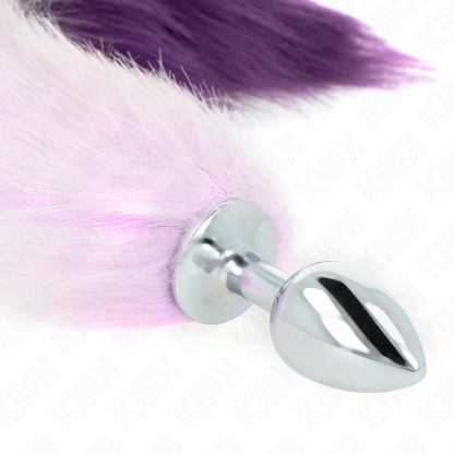 KINK - PLUG ANAL TAMAÑO S 7 X 3 CM CON COLA SINTÉTICA 40 CM MORADO