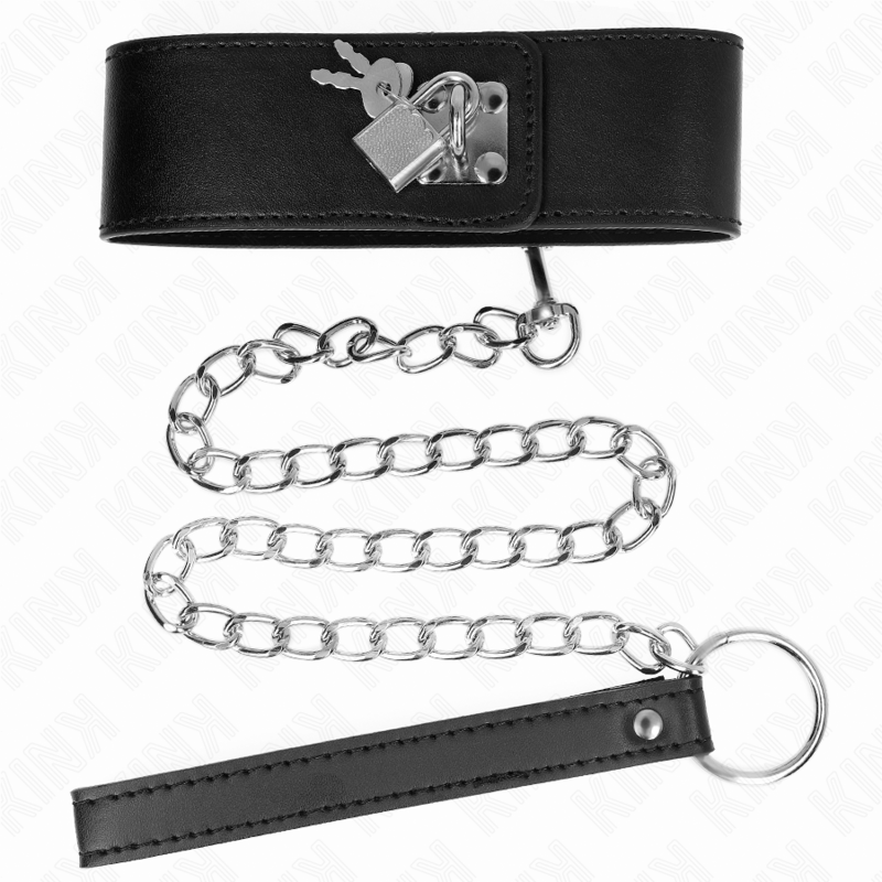 KINK - COLLAR CON CINTURÓN 65 CM CON CORREA ANCHA NEGRA AJUSTABLE 33,5-41 CM X 5 CM