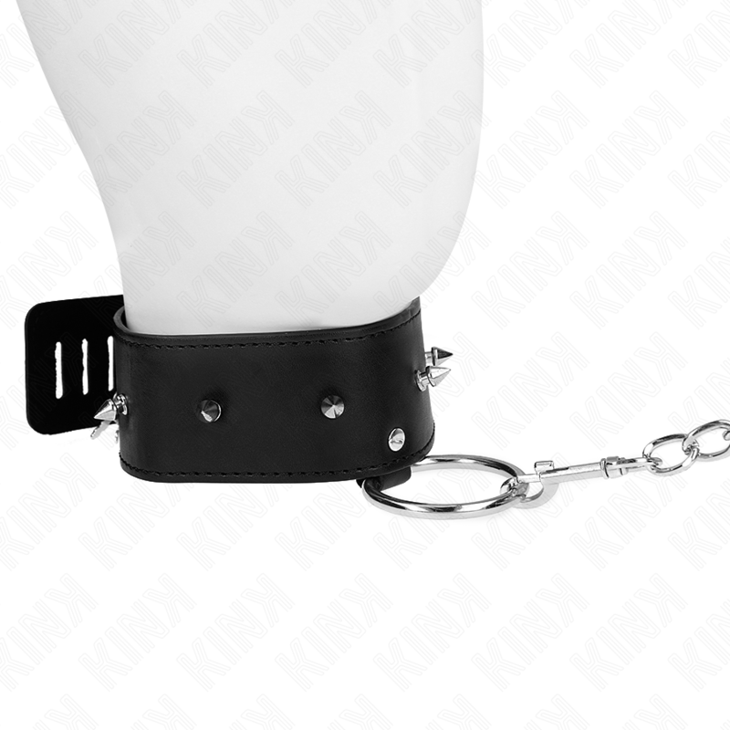 KINK - COLLAR 65 CM CON CORREA CON TAPONES PLATA MODELO 2 AJUSTABLE 36-43 CM X 5 CM