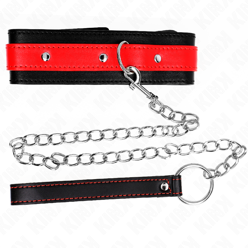 KINK - COLLAR CON CORREA ROJA 65 CM AJUSTABLE 36-43 CM X 5 CM