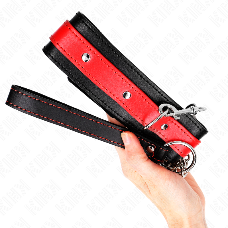 KINK - COLLAR CON CORREA ROJA 65 CM AJUSTABLE 36-43 CM X 5 CM