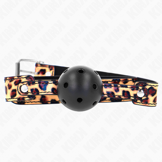 KINK - MORDAZA TRANSPIRABLE PELOTA LEOPARDO 4,5 CM 65 x 2,5 CM