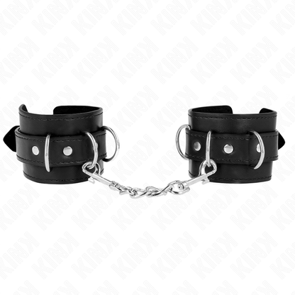 KINK - 3 ANILLOS PARA MUÑECAS AJUSTABLES CON ANILLO EN D NEGRO 17,5-25 CM X 6 CM