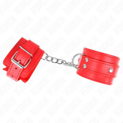 KINK - 3 ANILLOS PARA MUÑECAS AJUSTABLES CON ANILLO EN D ROJO 17,5-25 CM X 6 CM