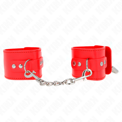 KINK - RESTRICCIONES PARA MUÑECAS CON CIERRE DE CANDADO ROJO AJUSTABLE 16-23 CM X 5,5 CM