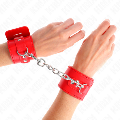 KINK - RESTRICCIONES PARA MUÑECAS CON CIERRE DE CANDADO ROJO AJUSTABLE 16-23 CM X 5,5 CM