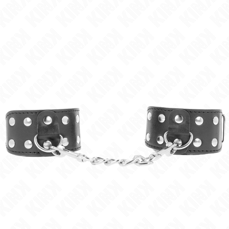 KINK - PULSERAS CON DOBLE LINEA DE TACHUELAS AJUSTABLES NEGRAS