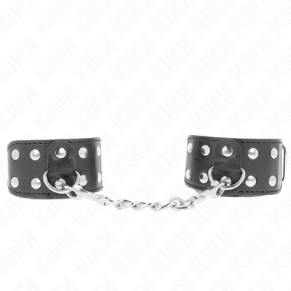 KINK - PULSERAS CON DOBLE LINEA DE TACHUELAS AJUSTABLES NEGRAS