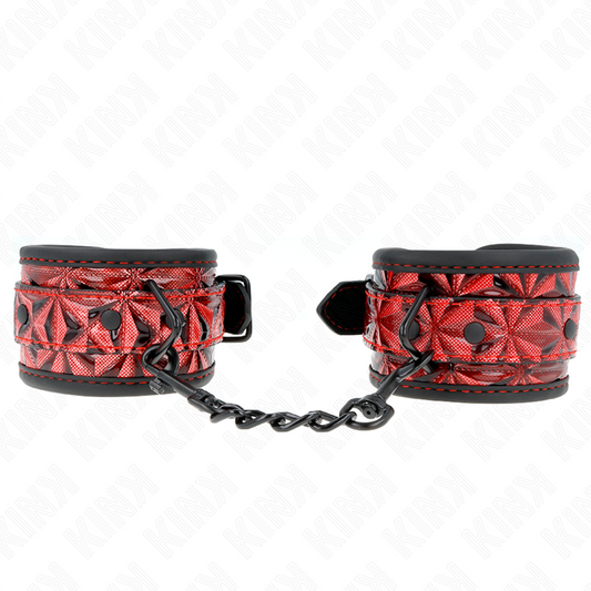 KINK - RESTRICCIONES PARA MUÑECAS CON DISEÑO DE DIAMANTES ROJO OSCURO AJUSTABLES 17-26 CM X 5,5 CM