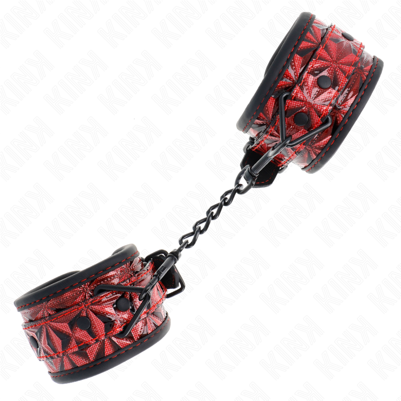 KINK - RESTRICCIONES PARA MUÑECAS CON DISEÑO DE DIAMANTES ROJO OSCURO AJUSTABLES 17-26 CM X 5,5 CM