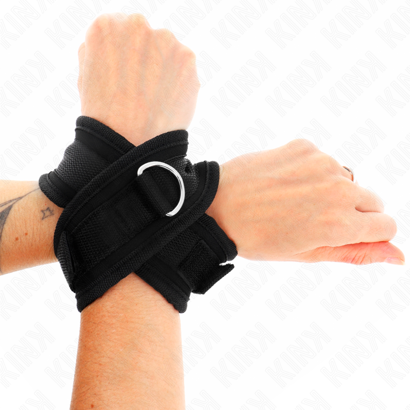 KINK - CROSS CUFFS BLACK 34 X 5.5 CM