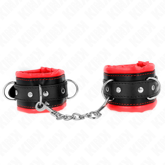 KINK - RESTRICCIONES DE MUÑECAS PESADAS CON FORRO DE PELO ROJO AJUSTABLE 20-30 CM X 6 CM