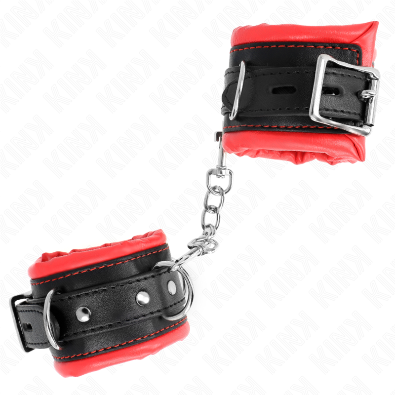 KINK - RESTRICCIONES DE MUÑECAS PESADAS CON FORRO DE PELO ROJO AJUSTABLE 20-30 CM X 6 CM