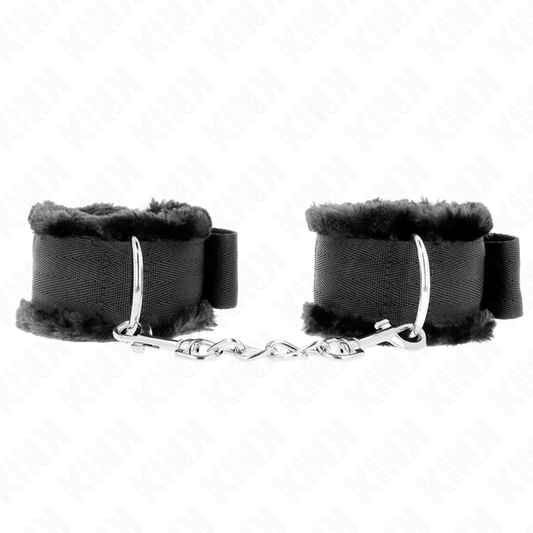 KINK - RESTRICCIONES PARA MUÑECAS CON FORRO DE PELO NEGRO AJUSTABLE 17-31 CM X 7 CM