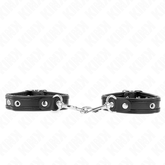 KINK - MINI PULSERAS NEGRAS CON TACHUELAS AJUSTABLES 16-22 CM X 2 CM