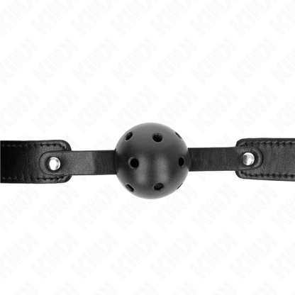 KINK - MORDAZA TRANSPIRABLE NEGRA DE 4,5 CM CON PELOTA 65 X 2,5 CM