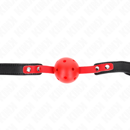 KINK - RED HOLLOW HARD BALL 4 CM GAG BLACK STRAP 60 x 2 CM ADJUSTABLE 37-52 CM