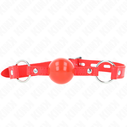 KINK - MORDAZA TPE BOLA 4 CM CON CERRADURA ROJA 60 x 2 CM