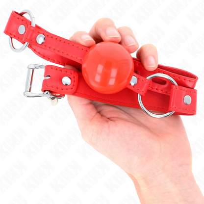 KINK - MORDAZA TPE BOLA 4 CM CON CERRADURA ROJA 60 x 2 CM