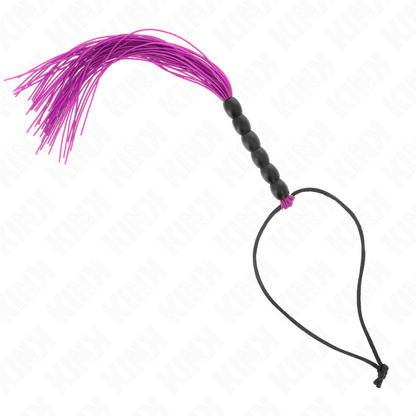 KINK - MINI LÁTIGO DE SILICONA CON 6 PERLAS MORADA 26 CM