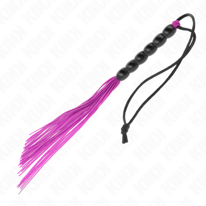 KINK - MINI LÁTIGO DE SILICONA CON 6 PERLAS MORADA 26 CM