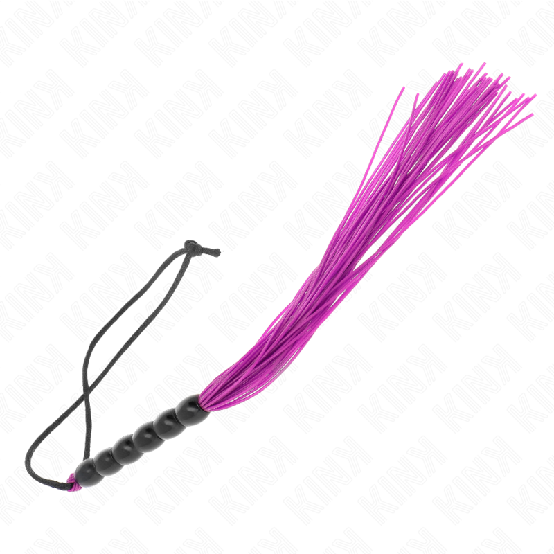 KINK - MINI LÁTIGO DE SILICONA CON 6 PERLAS MORADA 26 CM