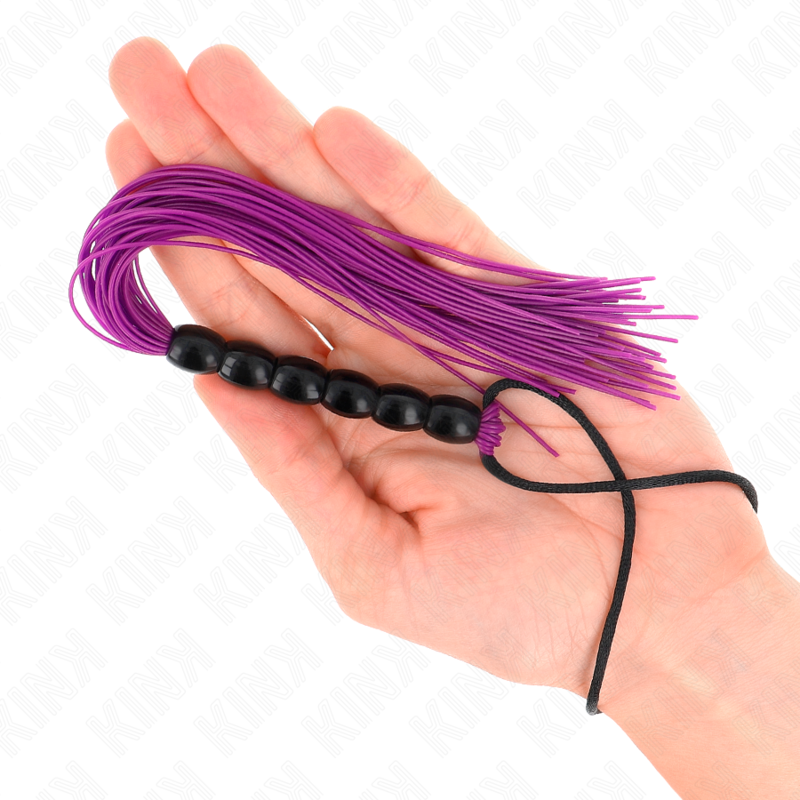 KINK - MINI LÁTIGO DE SILICONA CON 6 PERLAS MORADA 26 CM